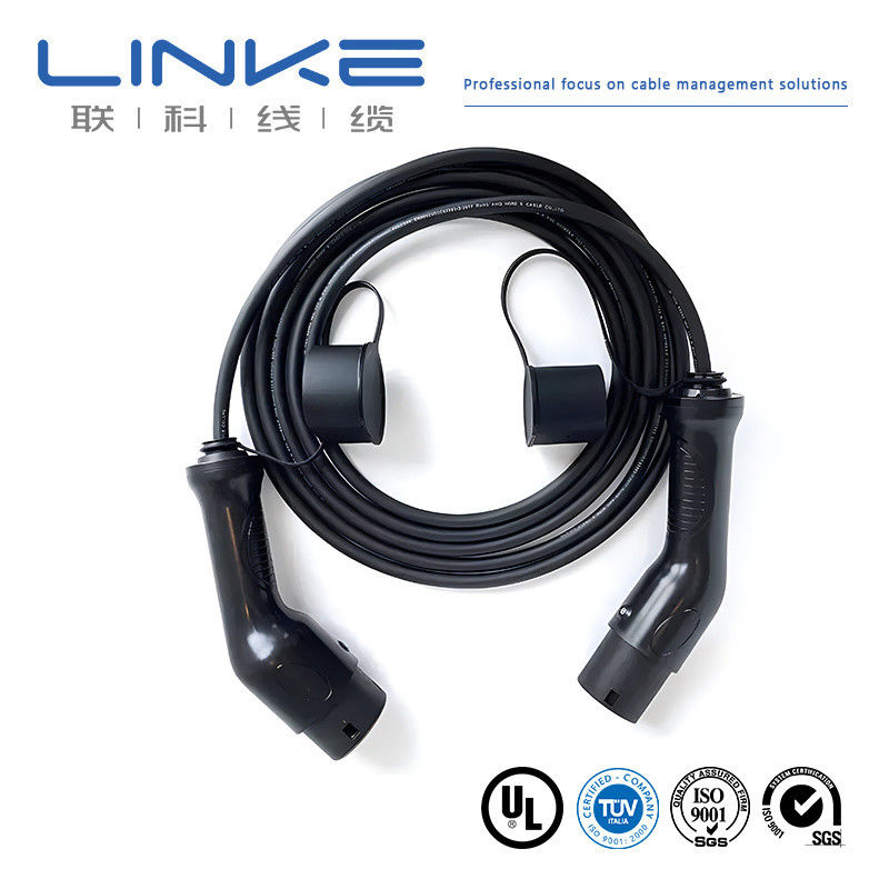 Schwarz UL 62 32A 5p 2c*10AWG 1c*10AWG 3c*18AWG EV Ladekabel mit Kupferdrähten