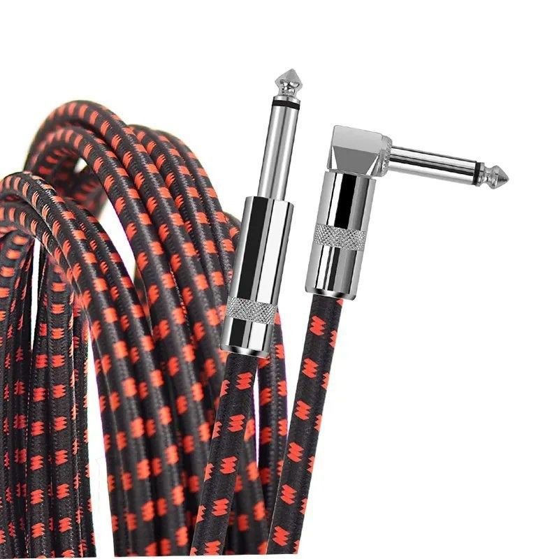 Braid Jack Elektrische Tweed-Gitarrenkabel 6,35 mm mit geräuschloser Technologie für professionelles Audio
