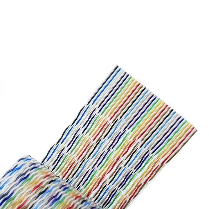 50 Pins flaches, flexibles Bandkabel mit PVC-Hülle und rundem Draht