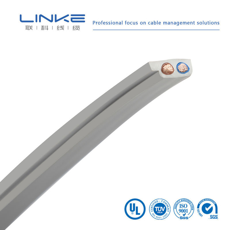 Halbleiter-Flexiblerkautschukflächige 2-Kern-Stromkabel mit geballtem Kupfer und PVC-Isolierung für 300V-Anwendungen