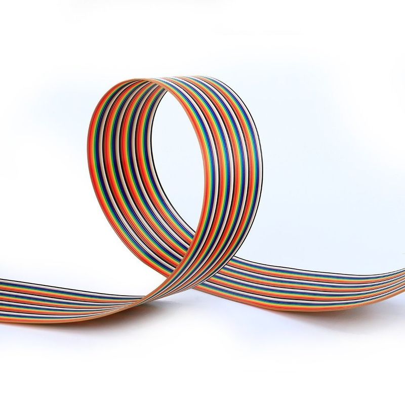 8/10/14/16/20/40/50-poliges Flachbandkabel mit rotem Rand und anpassbaren Isolationsmaterialien