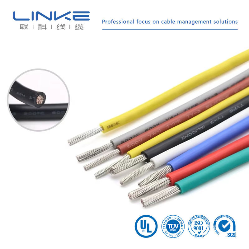 UL3135 Silikongummidraht 30 28 26 24 22 20 18 16 14 12 10 AWG Isoliertes Weichkupfer Elektronen LED-Lampenbeleuchtungskabel