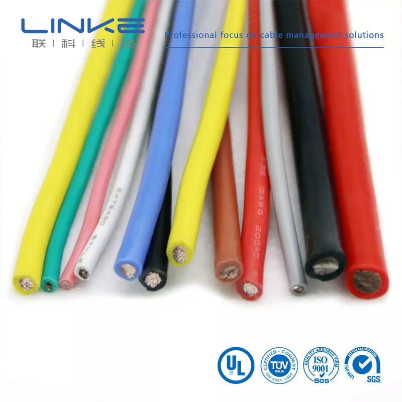 UL3135 Silikongummidraht 30 28 26 24 22 20 18 16 14 12 10 AWG Isoliertes Weichkupfer Elektronen LED-Lampenbeleuchtungskabel