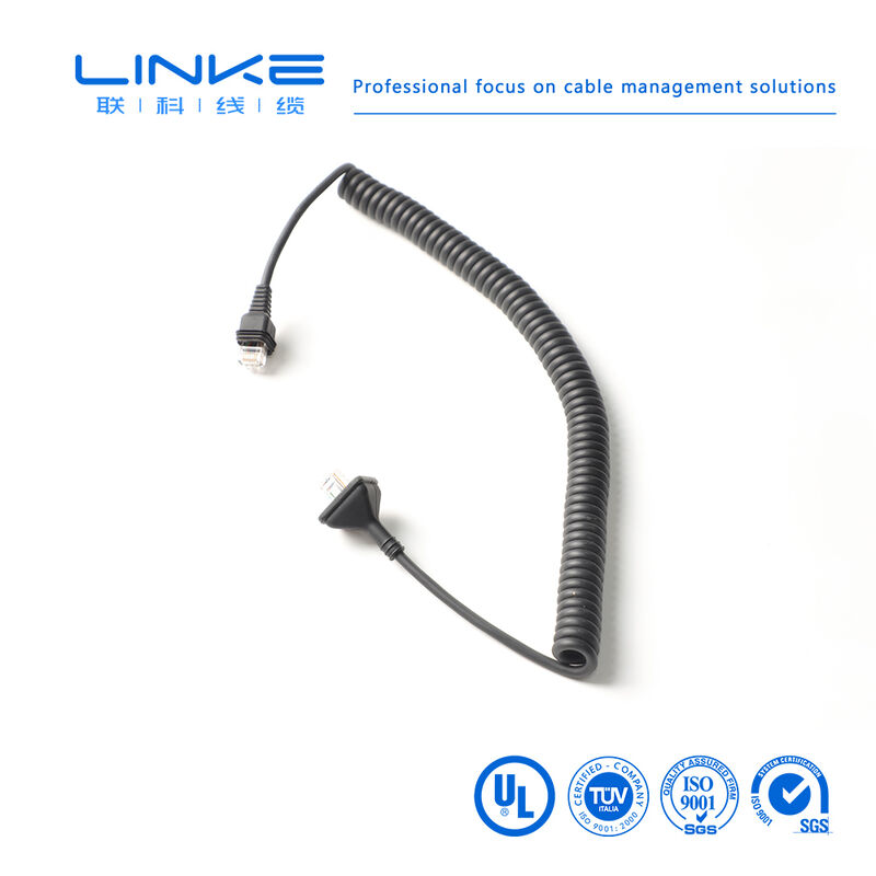 Kategorie 6 Gigabit geschirmtes industrielles Federkabel mit RJ45-Stecker für industrielle Ethernet-Anwendungen