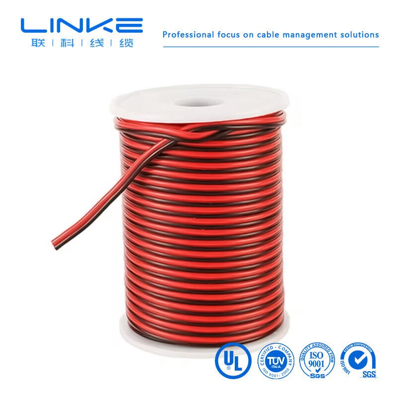 2468 VW-1 80°C 300V 22AWGx2C Flachbanddraht UL2468 2-Kern-PVC-Lautsprecherkabel