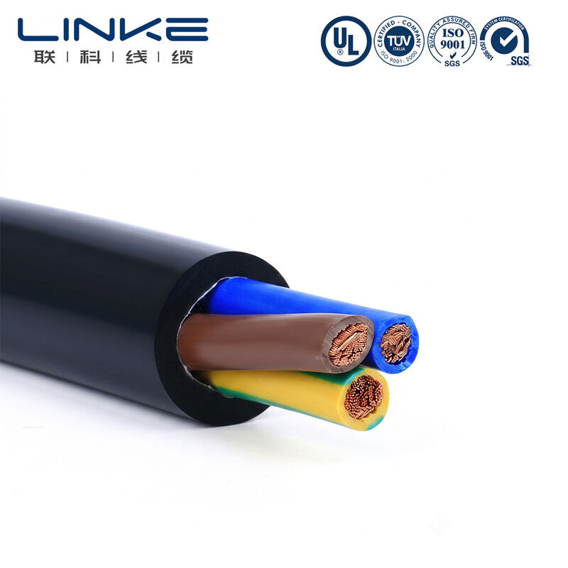 H05VV-F 3-adriges 6mm flexibles Stromkabel feindrähtiger Kupferleiter PVC-ummanteltes Mehrader-Elektrokabel