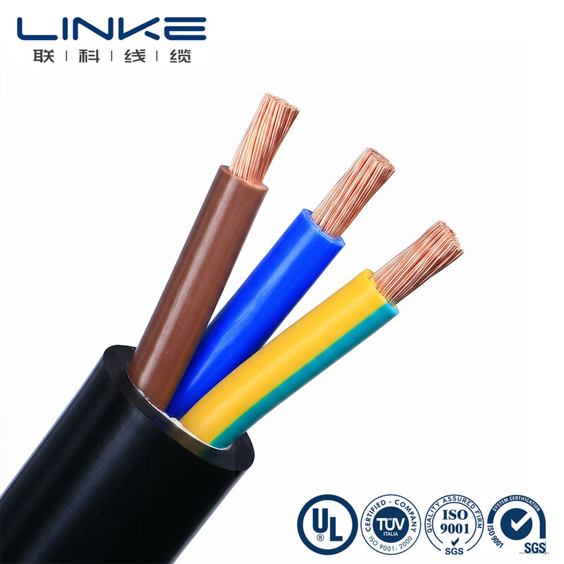 H05VV-F 3-adriges 6mm flexibles Stromkabel feindrähtiger Kupferleiter PVC-ummanteltes Mehrader-Elektrokabel