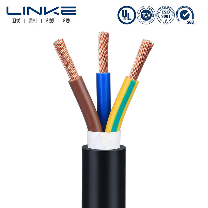 H05VV-F 3-adriges 6mm flexibles Stromkabel feindrähtiger Kupferleiter PVC-ummanteltes Mehrader-Elektrokabel