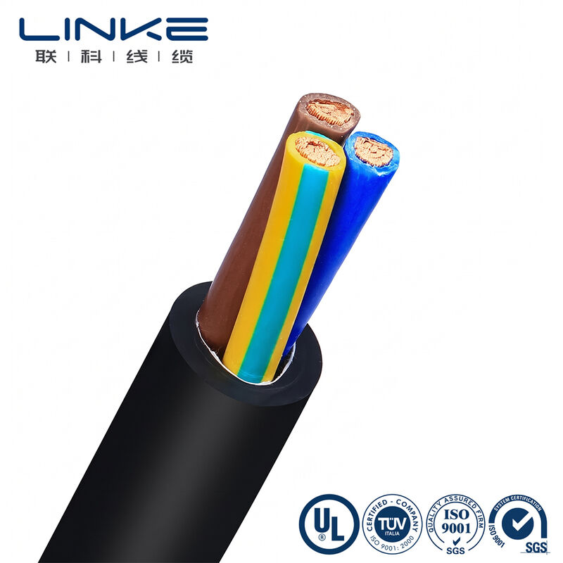 H05VV-F 3-adriges 6mm flexibles Stromkabel feindrähtiger Kupferleiter PVC-ummanteltes Mehrader-Elektrokabel