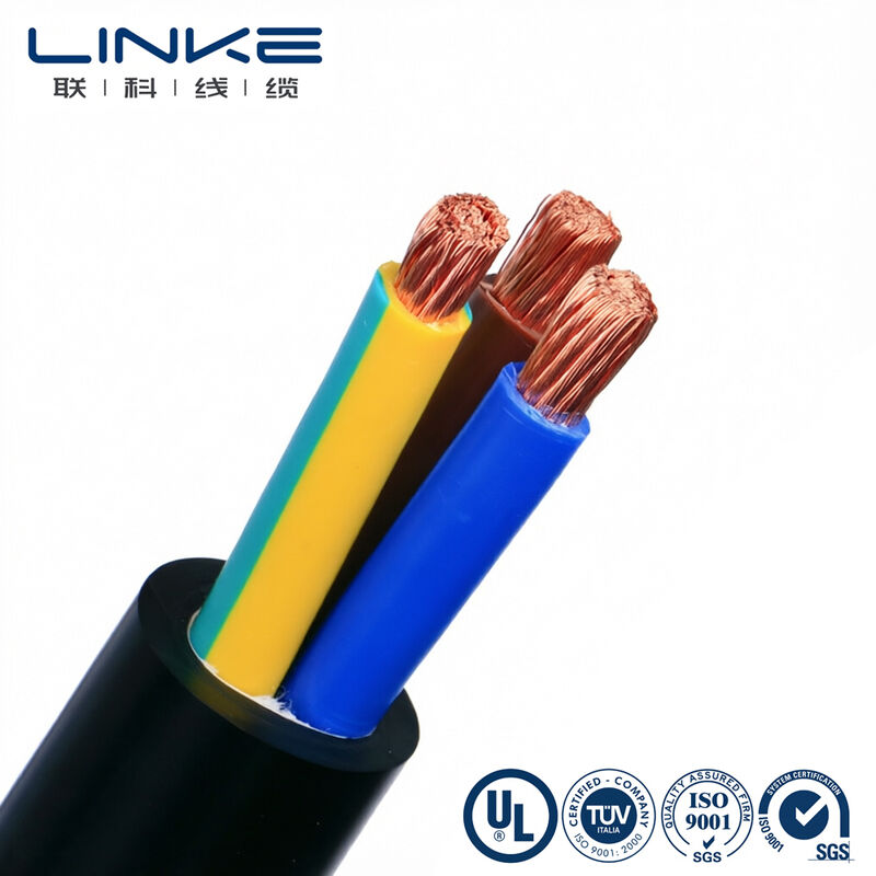 H05VV-F 3-adriges 6mm flexibles Stromkabel feindrähtiger Kupferleiter PVC-ummanteltes Mehrader-Elektrokabel